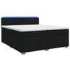 vidaXL Lit boxspring avec matelas Noir 200 x 200 cm Tissu