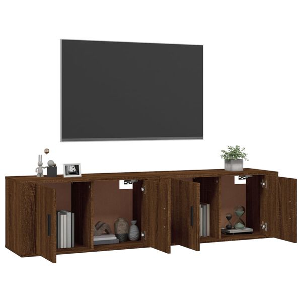 vidaXL Meubles TV muraux 2 pcs ch&ecirc;ne marron 80x34,5x40 cm