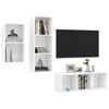 vidaXL Ensemble de meubles TV 3 pcs Blanc brillant Bois d'ing&eacute;nierie