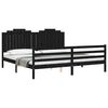 vidaXL Cadre de lit sans matelas noir 200x200 cm bois massif