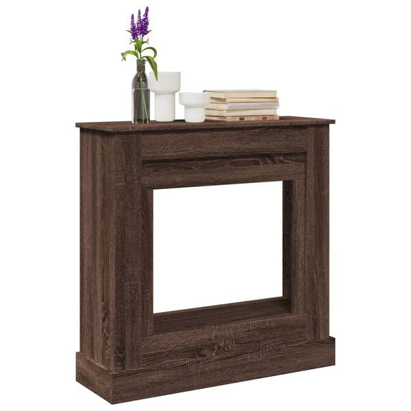 VidaXL Cadre de chemin&eacute;e ch&ecirc;ne marron 90x30x90 cm bois d'ing&eacute;nierie