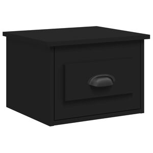 vidaXL Table de chevet murale noir 41,5x36x28 cm