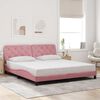 vidaXL Cadre de lit sans matelas rose 180x200 cm velours