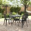 vidaXL Ensemble &agrave; manger de jardin 5 pcs noir aluminium coul&eacute;