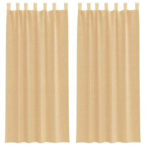 vidaXL Rideaux en voile avec passe-tringles 2 pcs sable