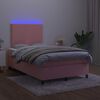 vidaXL Sommier &agrave; lattes de lit et matelas LED Rose 120x200 cm Velours