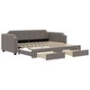 vidaXL Lit de jour avec gigogne et tiroirs taupe 100x200 cm tissu