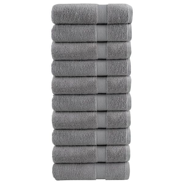 vidaXL Serviettes de bain de qualit&eacute; sup&eacute;rieure SOLUND 10 pcs gris