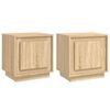 vidaXL Tables de chevet 2pcs ch&ecirc;ne sonoma 44x35x45cm bois d'ing&eacute;nierie