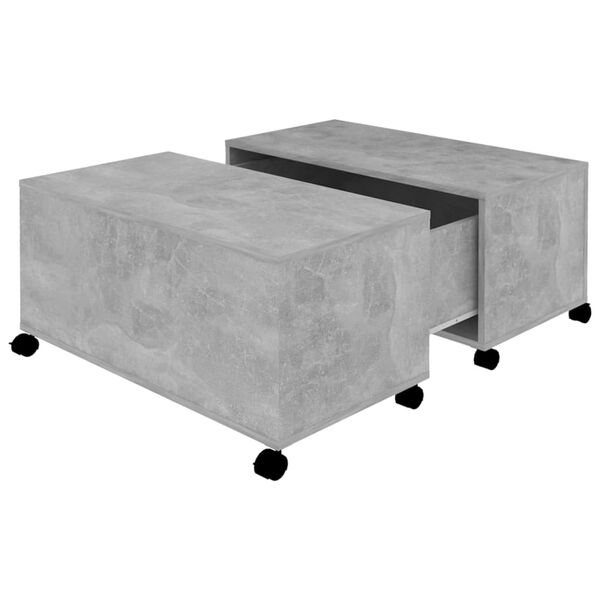 vidaXL Table basse gris béton 75x75x38 cm bois d'ingénierie