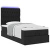 vidaXL Cadre de lit ottoman avec matelas noir 100x200cm tissu