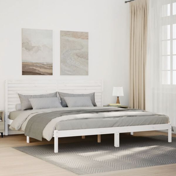 vidaXL Cadre de lit extra long sans matelas 180x210 cm bois massif