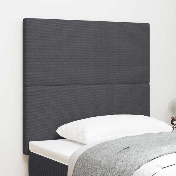 vidaXL T&ecirc;te de lit LED avec t&ecirc;te de lit Gris fonc&eacute; 90 cm Polyester