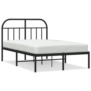vidaXL Cadre de lit m&eacute;tal sans matelas avec t&ecirc;te de lit noir 120x190cm