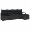 vidaXL Ensemble de Canap&eacute;s 5 pc Noir polyrotin
