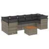 vidaXL Salon de jardin 8 pcs avec coussins gris r&eacute;sine tress&eacute;e