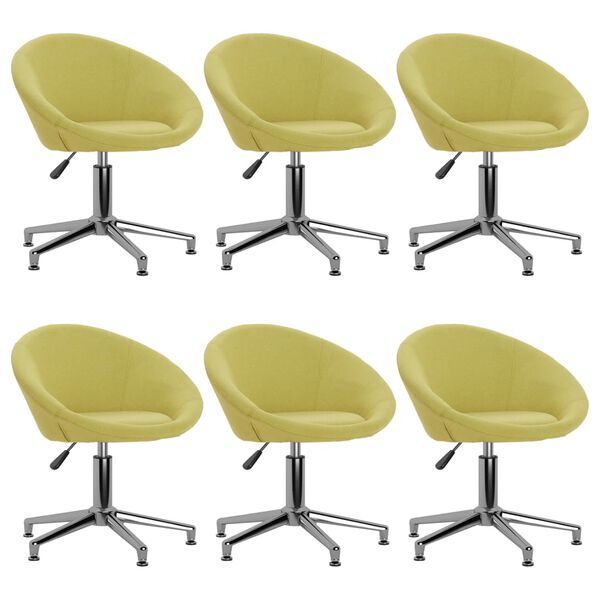 vidaXL Chaises pivotantes &agrave; manger lot de 6 vert tissu
