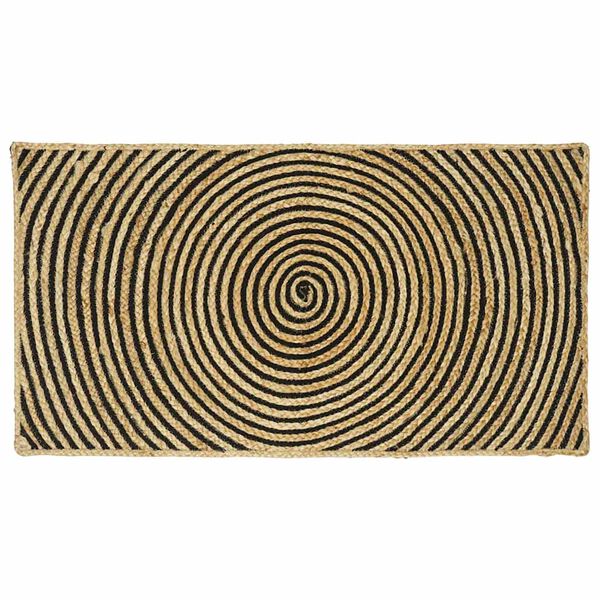 vidaXL Tapis Naturel et Noir 60 x 110 cm Jute