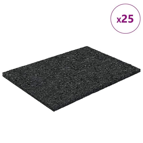 vidaXL Tapis de patio en granulat de caoutchouc Noir 6 x 9 x 0,3 cm