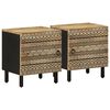 vidaXL Tables de chevet 2 pcs noir bois de manguier massif brut