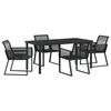 vidaXL Ensemble de salle &agrave; manger pour jardin 5 pc Noir