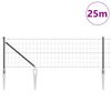 vidaXL Clôture avec poteaux Gris 0.4 x 25 m Acier