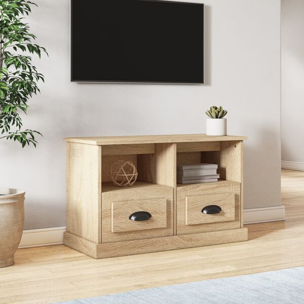 vidaXL Meuble TV ch&ecirc;ne sonoma 80x35x50 cm bois d'ing&eacute;nierie
