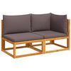 vidaXL Canap&eacute; de jardin avec coussins 2 places Bois d'acacia et corde