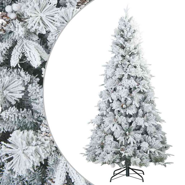 vidaXL Sapin de No&euml;l artificiel &agrave; branches pliantes, duveteux de neige