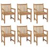 vidaXL Chaises de jardin lot de 6 et coussins bleu Bois de teck solide