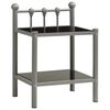 vidaXL Table de chevet Gris et noir 45x34,5x60,5 cm M&eacute;tal et verre