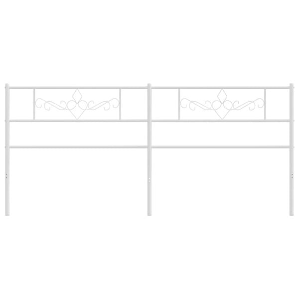 vidaXL T&ecirc;te de lit de remplacement m&eacute;tal blanc 180 cm