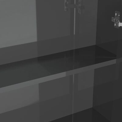 vidaXL Armoire à miroir de salle de bain 60x15x75 cm MDF Gris brillant