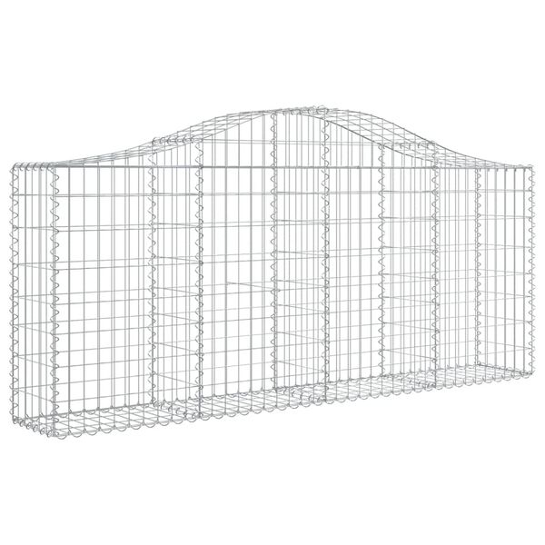 vidaXL Panier de gabions arqué 200x30x80/100 cm Fer galvanisé