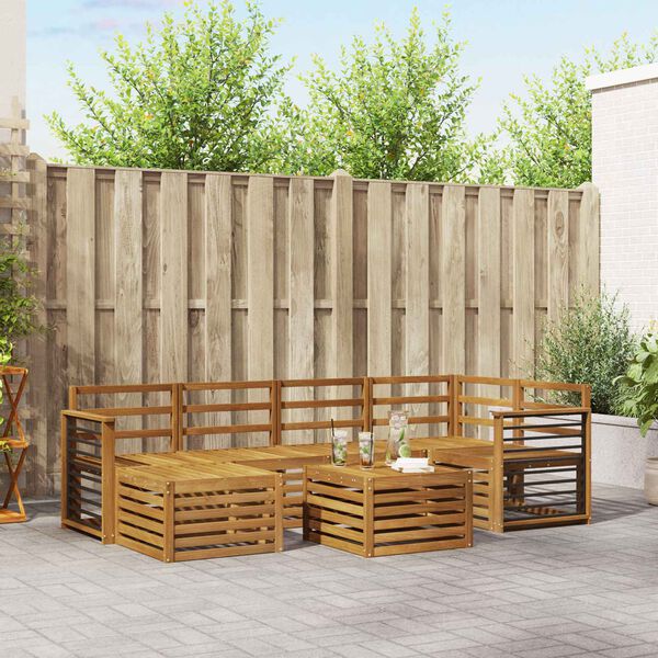 vidaXL Ensembles de canap&eacute;s Naturel Bois d'Acacia Massif