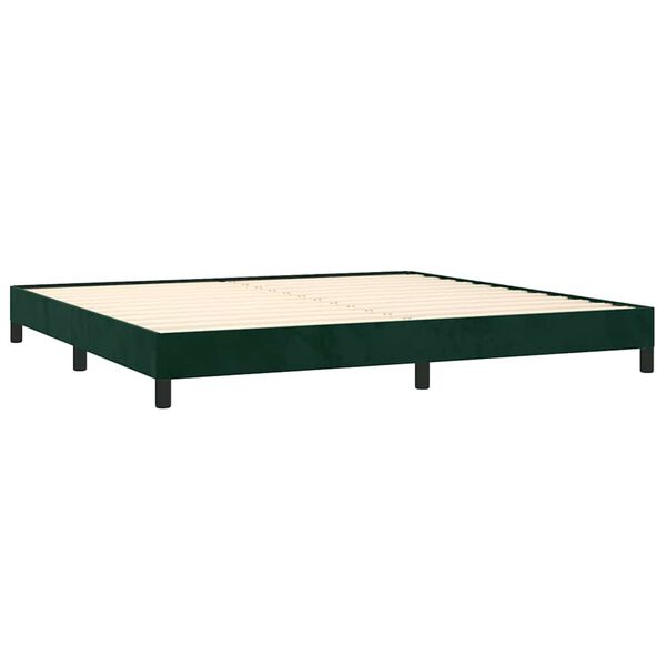 vidaXL Cadre de lit sans matelas vert fonc&eacute; 200x200 cm velours