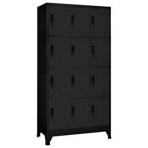 vidaXL Armoire &agrave; casiers Noir 90x45x180 cm Acier