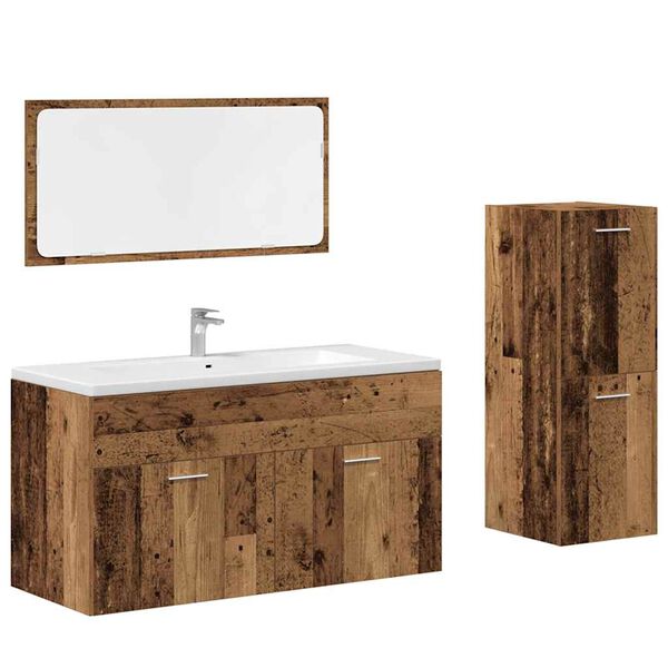 vidaXL Ensemble de meubles salle de bain 3 pcs bois d'ing&eacute;nierie