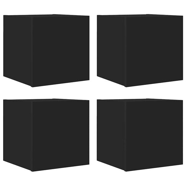 vidaXL Meubles TV muraux 4 pcs Noir 30,5x30x30 cm