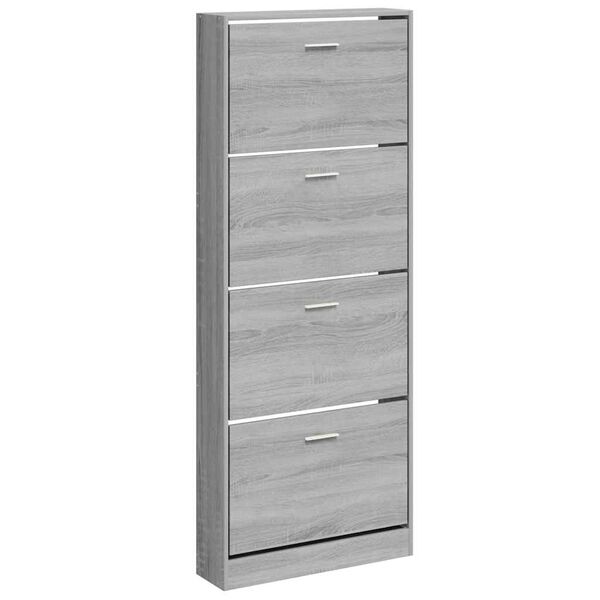 vidaXL Armoire &agrave; chaussures Sonoma gris 59x17x150 cm Bois d'ing&eacute;nierie