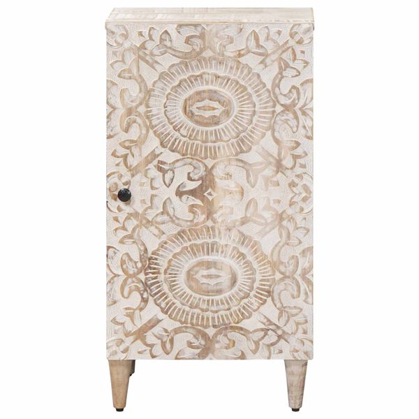 vidaXL Buffet avec porte Blanc 40 x 33,5 x 75 cm Bois de mangue massif