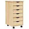 vidaXL Cabinet Roulant avec Tiroirs MOSS 34 x 39 x 65,5 cm