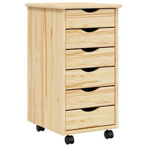 vidaXL Cabinet Roulant avec Tiroirs avec roue MOSS Vernis transparent