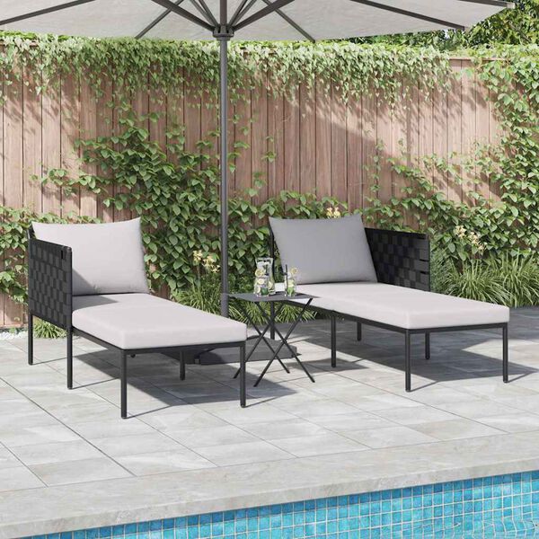 vidaXL Transat Anthracite 153 x 115 x 69.5 cm Acier enduit de poudre