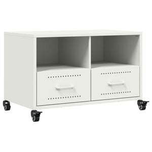 vidaXL Meuble TV blanc 68x39x43,5 cm acier