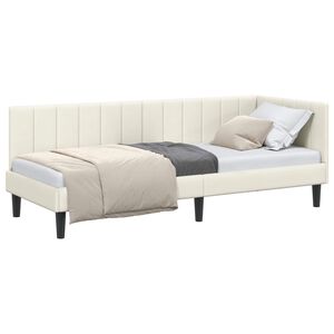 vidaXL Cadre de lit d'angle Cr&egrave;me 80 x 200 cm Velours