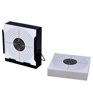 vidaXL Support de cible carr&eacute; 14 cm + 100 cibles en papier