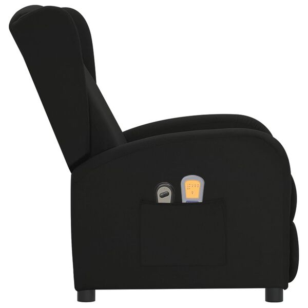 vidaXL Fauteuil électrique de massage Noir Tissu
