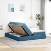 vidaXL Lit avec rangement et matelas Bleu fonc&eacute; 180 x 200 cm Velours
