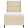 vidaXL Lit &agrave; ressorts avec matelas Cr&egrave;me 90 x 200 cm tissu